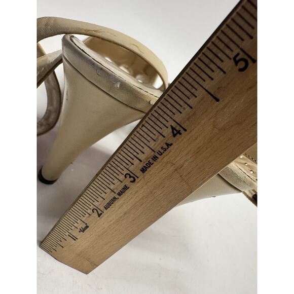 Christian Louboutin Jordi Ankle Strap Sandals Beige Heels 38.5 /US 8 - Picture 9 of 16